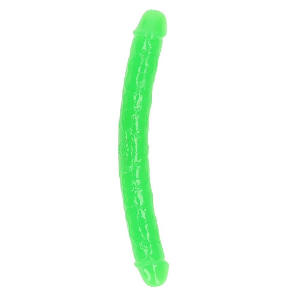 Realrock Glow In The Dark Double Dong 12'' Neon Green | 8714273520241 | Available at EroticWarehouse.com