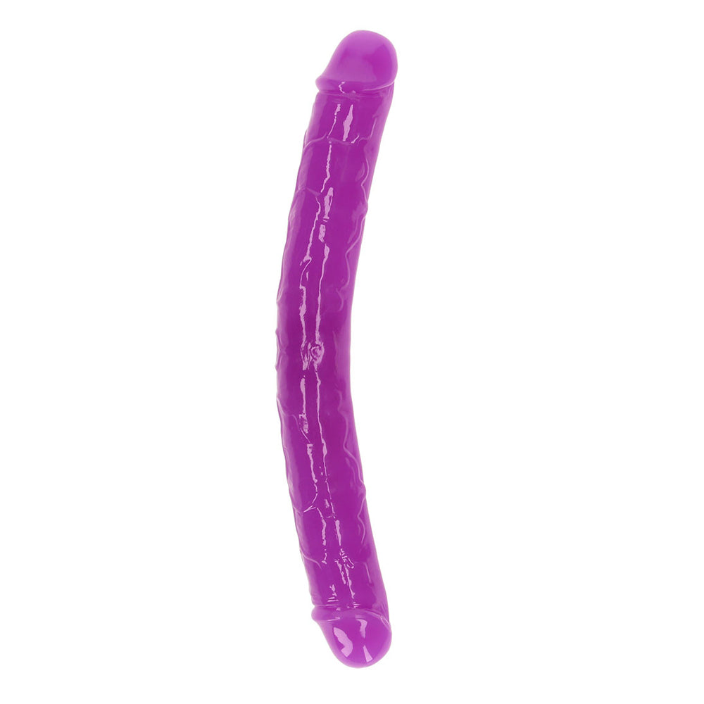 Realrock Glow In The Dark Double Dong 12'' Neon Purple | 8714273520265 | Available at EroticWarehouse.com