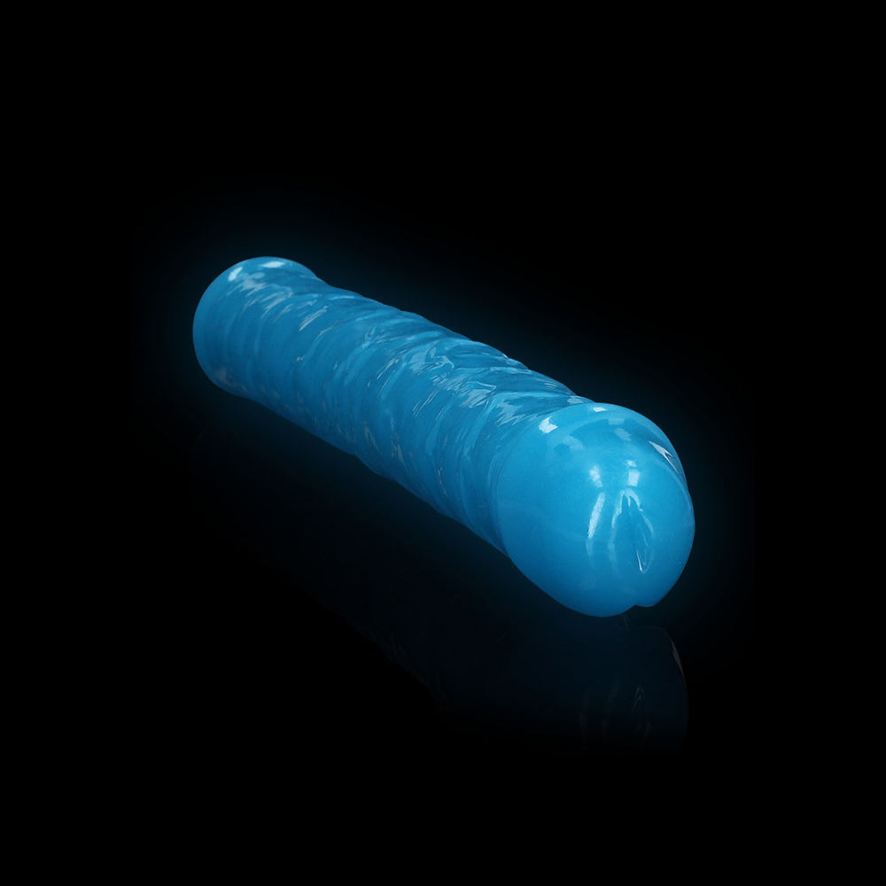 Realrock Glow In The Dark Double Dong 15'' Neon Blue | 8714273520272 | Available at EroticWarehouse.com