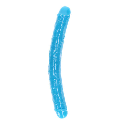 Realrock Glow In The Dark Double Dong 15'' Neon Blue | 8714273520272 | Available at EroticWarehouse.com