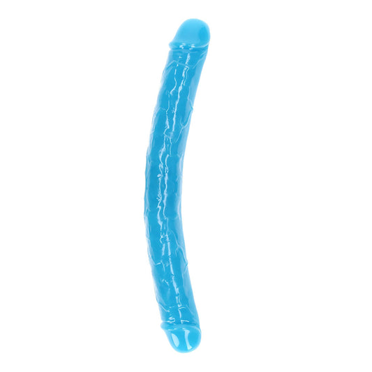 Realrock Glow In The Dark Double Dong 15'' Neon Blue | 8714273520272 | Available at EroticWarehouse.com