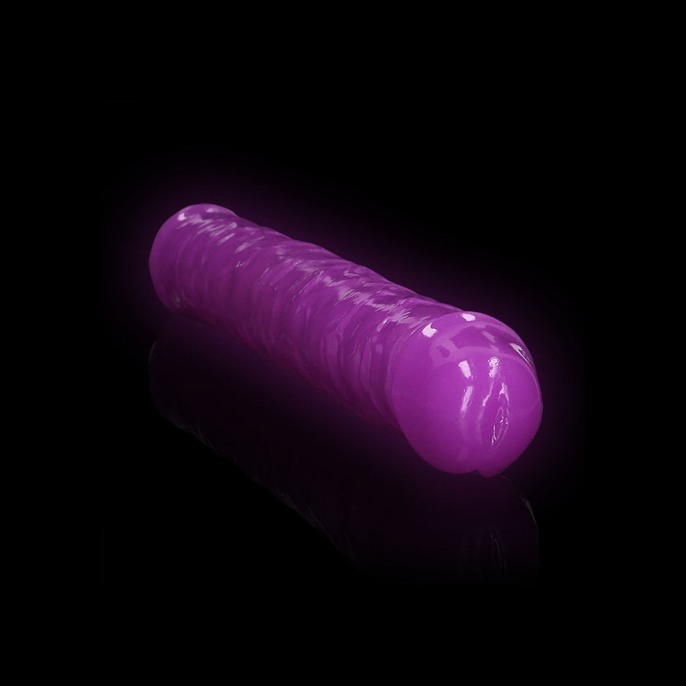 Realrock Glow In The Dark Double Dong 15'' Neon Purple | 8714273520302 | Available at EroticWarehouse.com