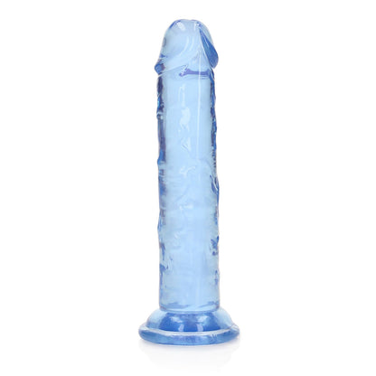 Realrock Crystal Clear Straight Realistic Dildo With Suction Cup 6'' Blue | 8714273520319 | Available at EroticWarehouse.com