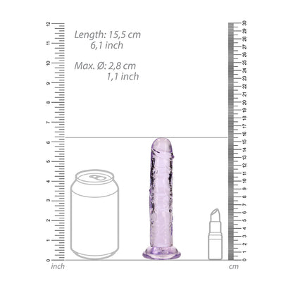 Realrock Crystal Clear Straight Realistic Dildo With Suction Cup 6'' Purple | 8714273520333 | Available at EroticWarehouse.com