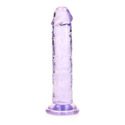 Realrock Crystal Clear Straight Realistic Dildo With Suction Cup 6'' Purple | 8714273520333 | Available at EroticWarehouse.com