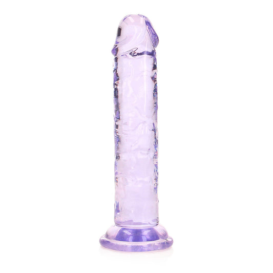 Realrock Crystal Clear Straight Realistic Dildo With Suction Cup 6'' Purple | 8714273520333 | Available at EroticWarehouse.com