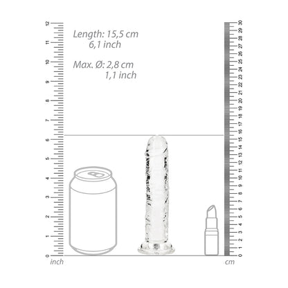 Realrock Crystal Clear Straight Realistic Dildo With Suction Cup 6'' Transparent | 8714273520357 | Available at EroticWarehouse.com