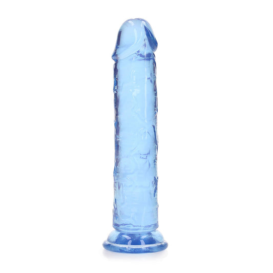 Realrock Crystal Clear Straight Realistic Dildo With Suction Cup 7'' Blue | 8714273520401 | Available at EroticWarehouse.com