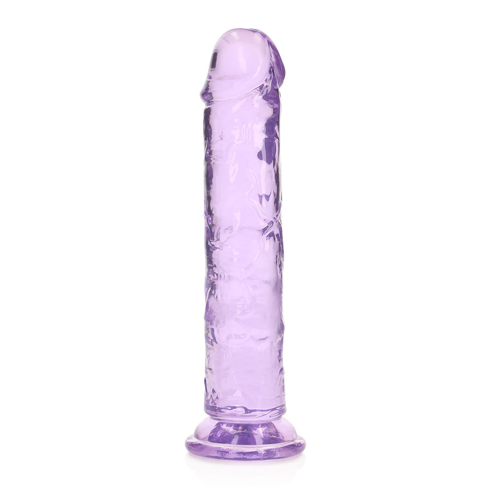 Realrock Crystal Clear Straight Realistic Dildo With Suction Cup 7'' Purple | 8714273520425 | Available at EroticWarehouse.com