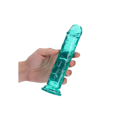 Realrock Crystal Clear Straight Realistic Dildo With Suction Cup 7'' Turquoise | 8714273520432 | Available at EroticWarehouse.com