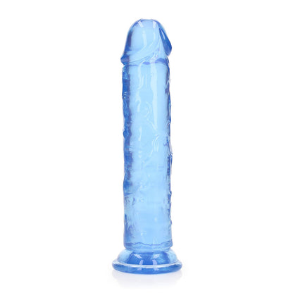 Realrock Crystal Clear Straight Realistic Dildo With Suction Cup 8'' Blue | 8714273520456 | Available at EroticWarehouse.com