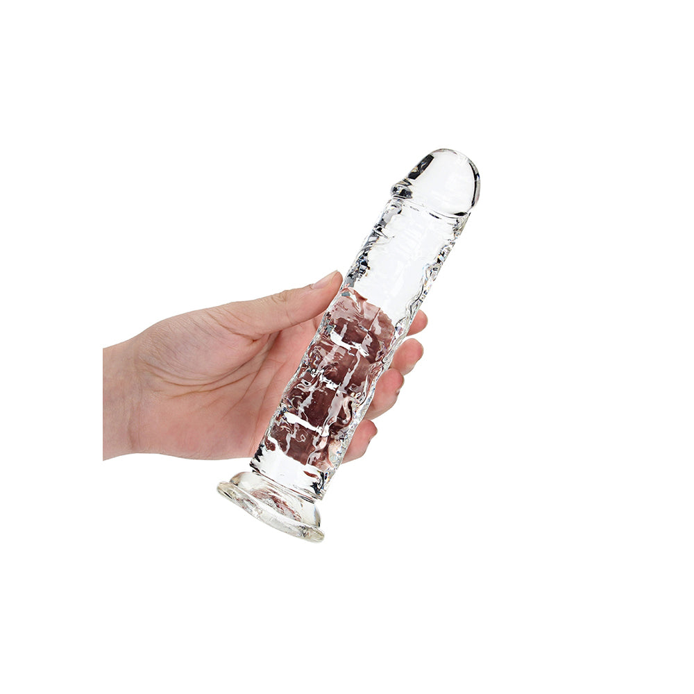 Realrock Crystal Clear Straight Realistic Dildo With Suction Cup 8'' Transparent | 8714273520494 | Available at EroticWarehouse.com