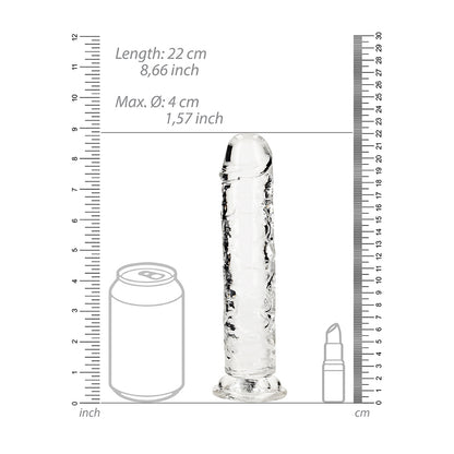 Realrock Crystal Clear Straight Realistic Dildo With Suction Cup 8'' Transparent | 8714273520494 | Available at EroticWarehouse.com