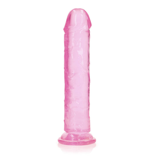 Realrock Crystal Clear Straight Realistic Dildo With Suction Cup 9'' Pink | 8714273520517 | Available at EroticWarehouse.com
