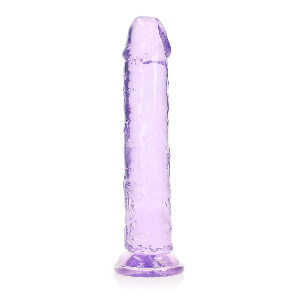 Realrock Crystal Clear Straight Realistic Dildo With Suction Cup 9'' Purple | 8714273520524 | Available at EroticWarehouse.com