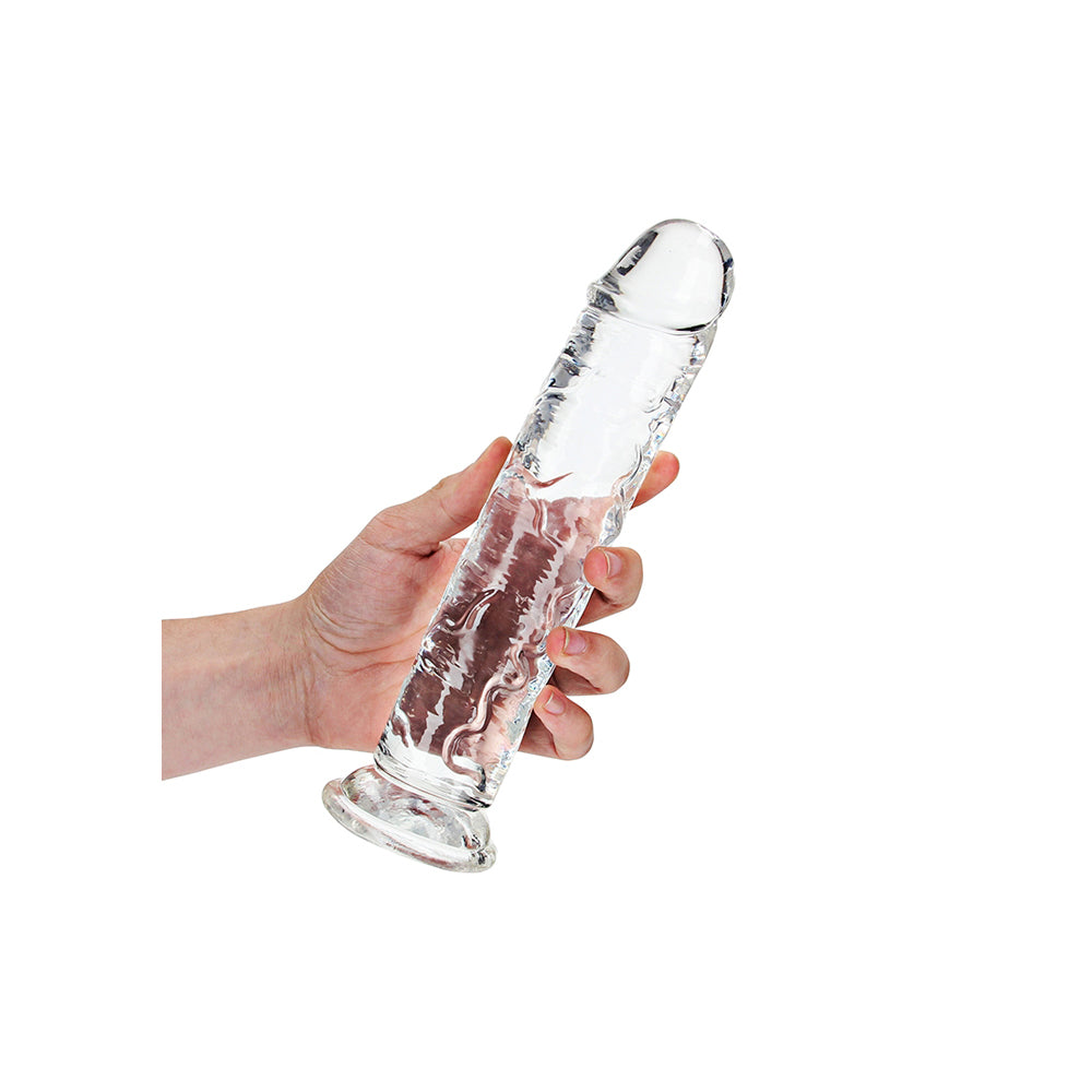 Realrock Crystal Clear Straight Realistic Dildo With Suction Cup 9'' Transparent | 8714273520548 | Available at EroticWarehouse.com