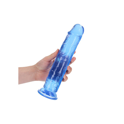 Realrock Crystal Clear Straight Realistic Dildo With Suction Cup 10'' Blue | 8714273520555 | Available at EroticWarehouse.com