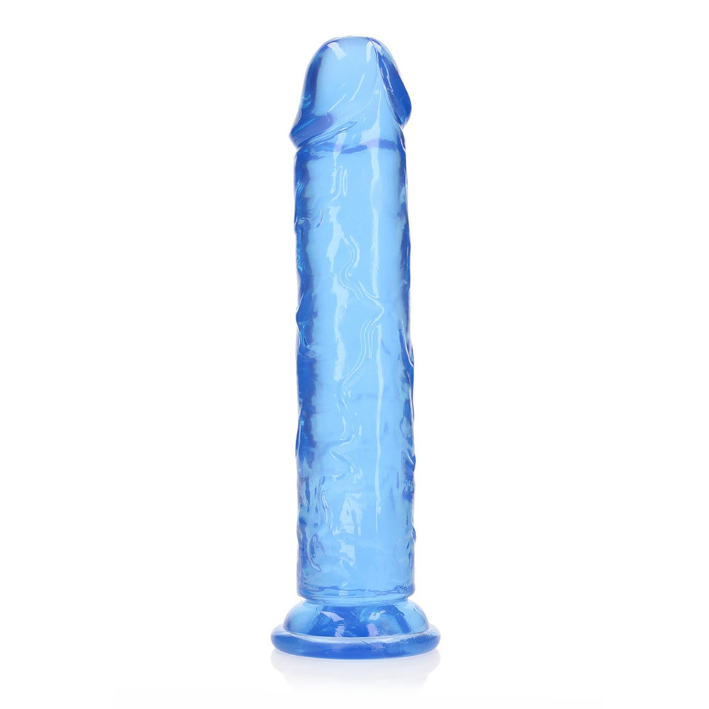 Realrock Crystal Clear Straight Realistic Dildo With Suction Cup 10'' Blue | 8714273520555 | Available at EroticWarehouse.com