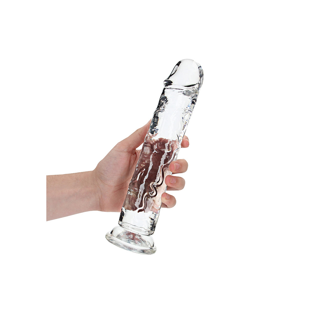 Realrock Crystal Clear Straight Realistic Dildo With Suction Cup 10'' Transparent | 8714273520593 | Available at EroticWarehouse.com