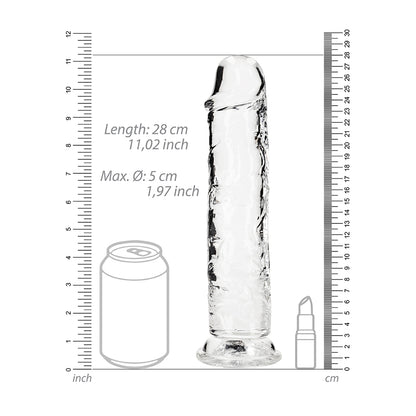 Realrock Crystal Clear Straight Realistic Dildo With Suction Cup 10'' Transparent | 8714273520593 | Available at EroticWarehouse.com