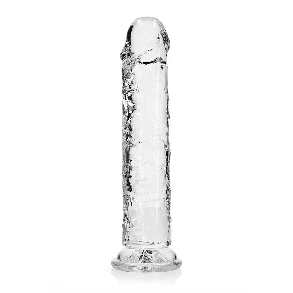Realrock Crystal Clear Straight Realistic Dildo With Suction Cup 10'' Transparent | 8714273520593 | Available at EroticWarehouse.com
