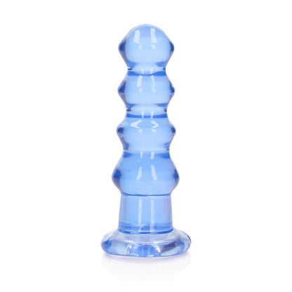 Realrock Crystal Clear Curvy Dildo Or Butt Plug 5.5'' Blue | 8714273520654 | Available at EroticWarehouse.com