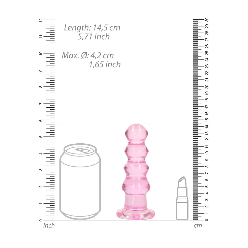 Realrock Crystal Clear Curvy Dildo Or Butt Plug 5.5'' Pink | 8714273520661 | Available at EroticWarehouse.com