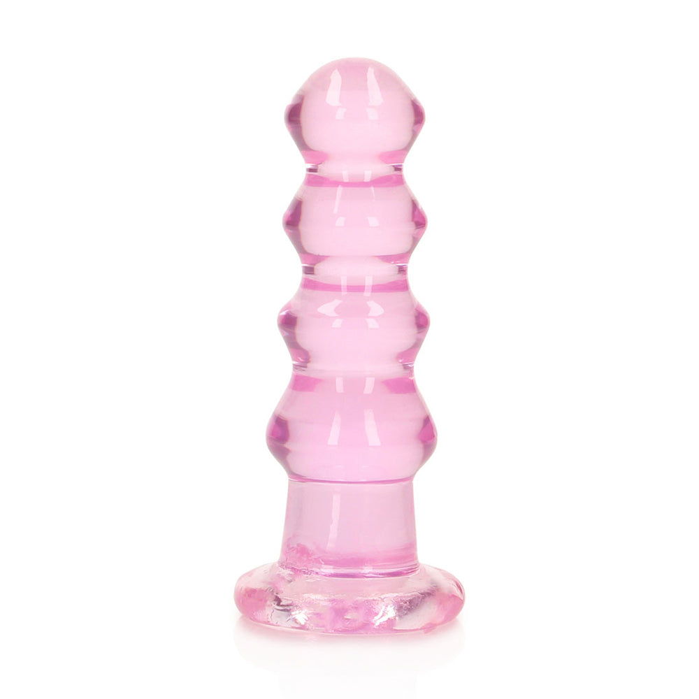 Realrock Crystal Clear Curvy Dildo Or Butt Plug 5.5'' Pink | 8714273520661 | Available at EroticWarehouse.com