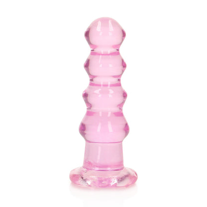 Realrock Crystal Clear Curvy Dildo Or Butt Plug 5.5'' Pink | 8714273520661 | Available at EroticWarehouse.com