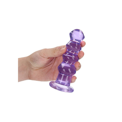 Realrock Crystal Clear Curvy Dildo Or Butt Plug 5.5'' Purple | 8714273520678 | Available at EroticWarehouse.com