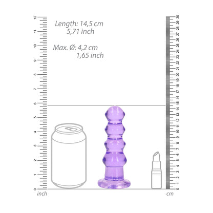 Realrock Crystal Clear Curvy Dildo Or Butt Plug 5.5'' Purple | 8714273520678 | Available at EroticWarehouse.com