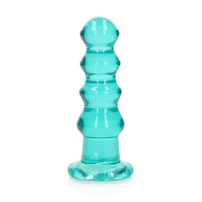 Realrock Crystal Clear Curvy Dildo Or Butt Plug 5.5'' Turquoise | 8714273520685 | Available at EroticWarehouse.com
