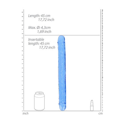 Realrock Crystal Clear Double Dong 18'' Blue | 8714273520692 | Available at EroticWarehouse.com