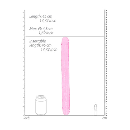 Realrock Crystal Clear Double Dong 18'' Pink | 8714273520708 | Available at EroticWarehouse.com