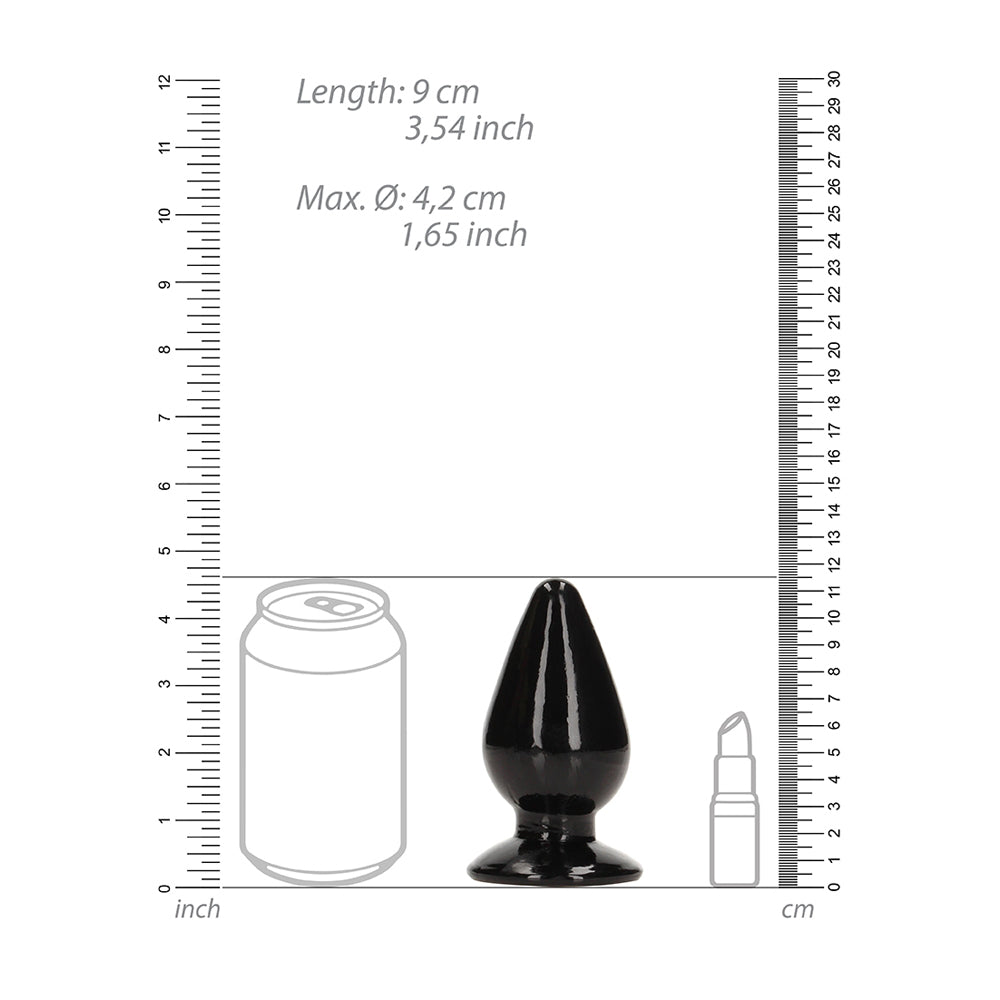 Realrock Crystal Clear Anal Plug 4.5'' Black | 8714273520746 | Available at EroticWarehouse.com