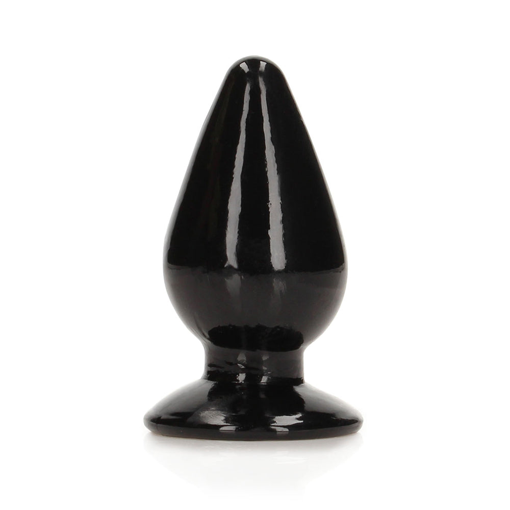 Realrock Crystal Clear Anal Plug 4.5'' Black | 8714273520746 | Available at EroticWarehouse.com