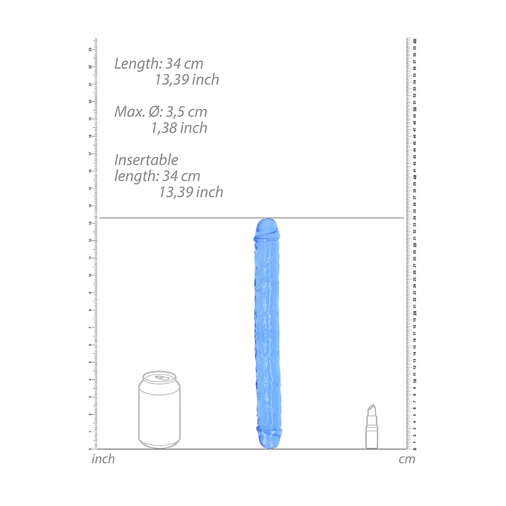 Realrock Crystal Clear Double Dong 13'' Blue | 8714273520845 | Available at EroticWarehouse.com