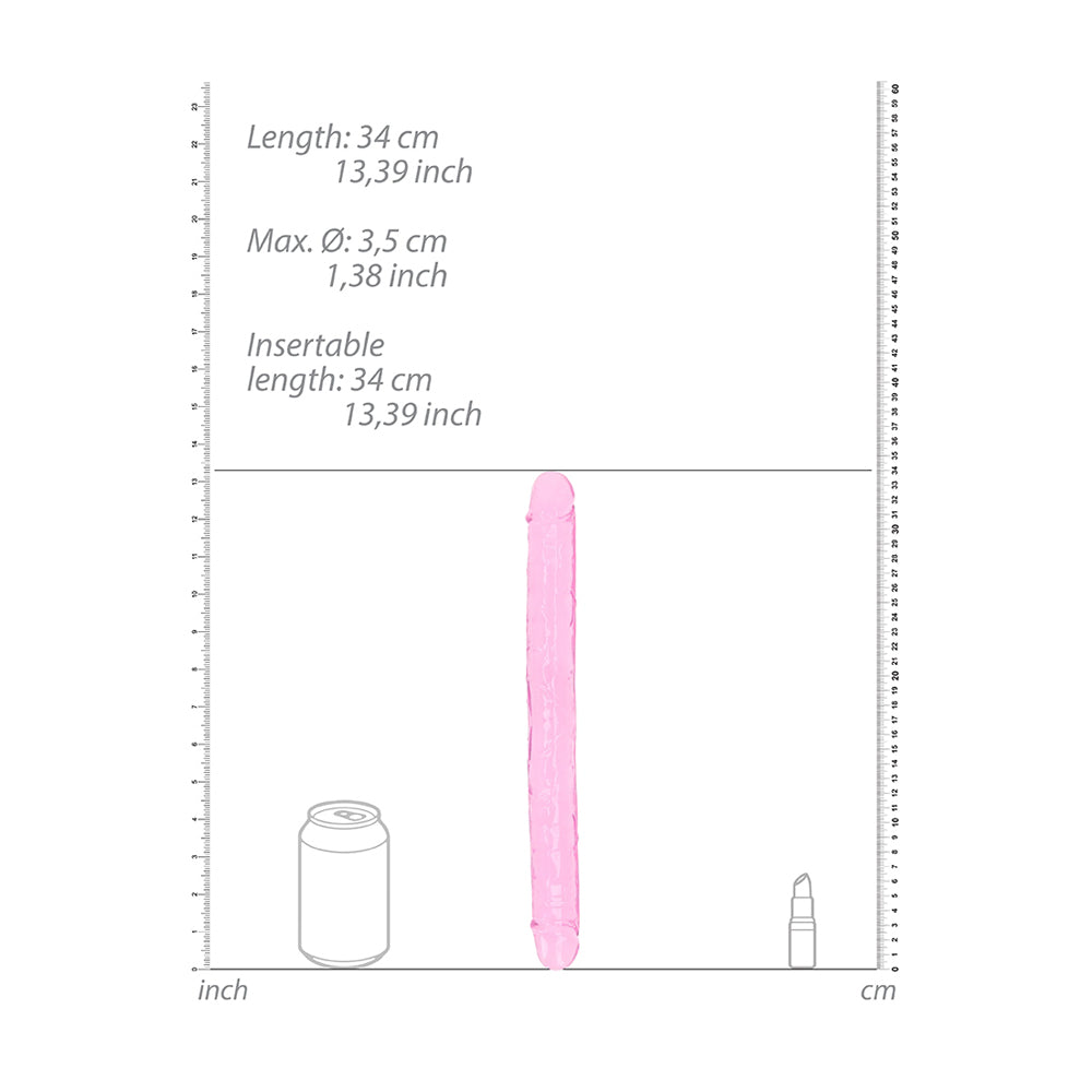Realrock Crystal Clear Double Dong 13'' Pink | 8714273520852 | Available at EroticWarehouse.com