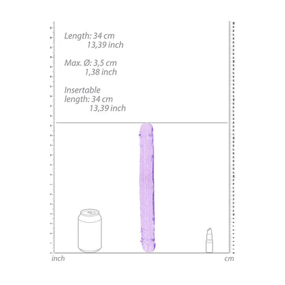Realrock Crystal Clear Double Dong 13'' Purple | 8714273520869 | Available at EroticWarehouse.com