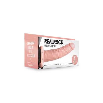 Realrock Hollow Strap-On Without Balls 8" Flesh | 8714273521217 | Available at EroticWarehouse.com