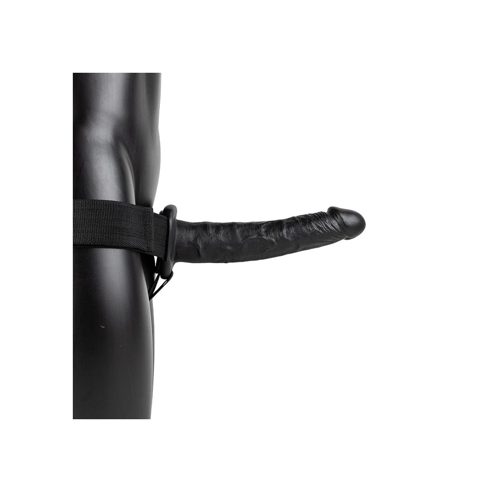 Realrock Vibrating Hollow Strap-On No Balls 10" Black | 8714273521552 | Available at EroticWarehouse.com