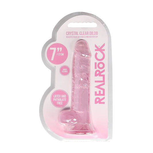 Realrock 7" Realistic Dildo With Balls Pink | 8714273521675 | Available at EroticWarehouse.com