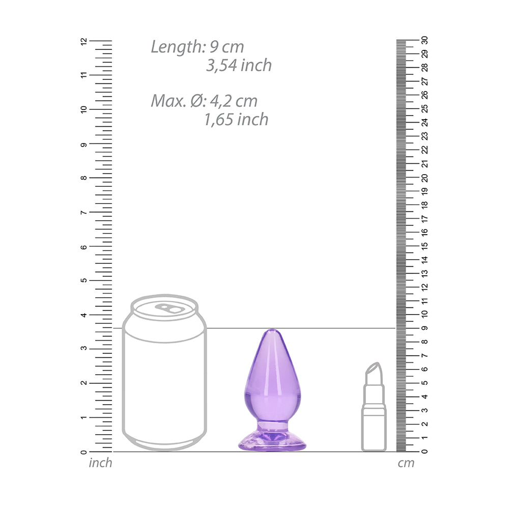 Realrock Crystal Clear Anal Plug 3.5'' Purple | 8714273522665 | Available at EroticWarehouse.com