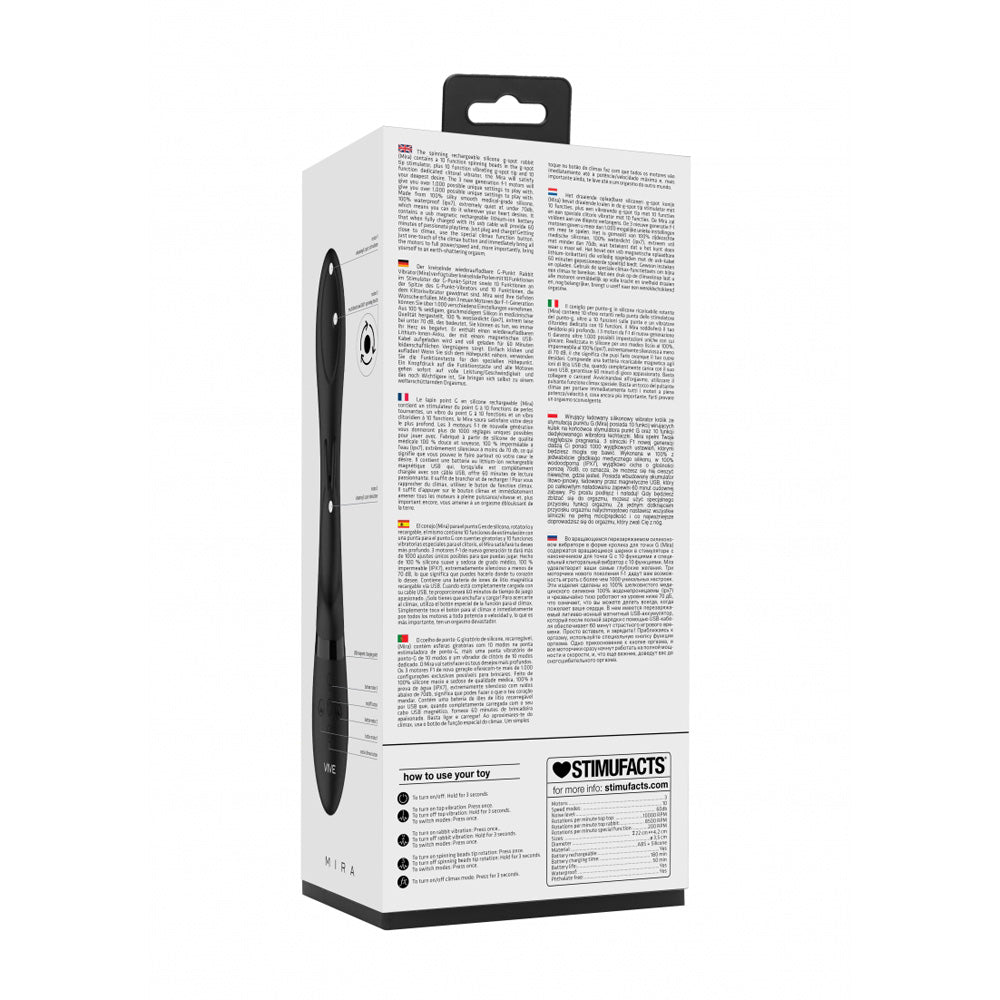 Mira Spinning G-Spot Rabbit Black | 8714273524522 | Available at EroticWarehouse.com