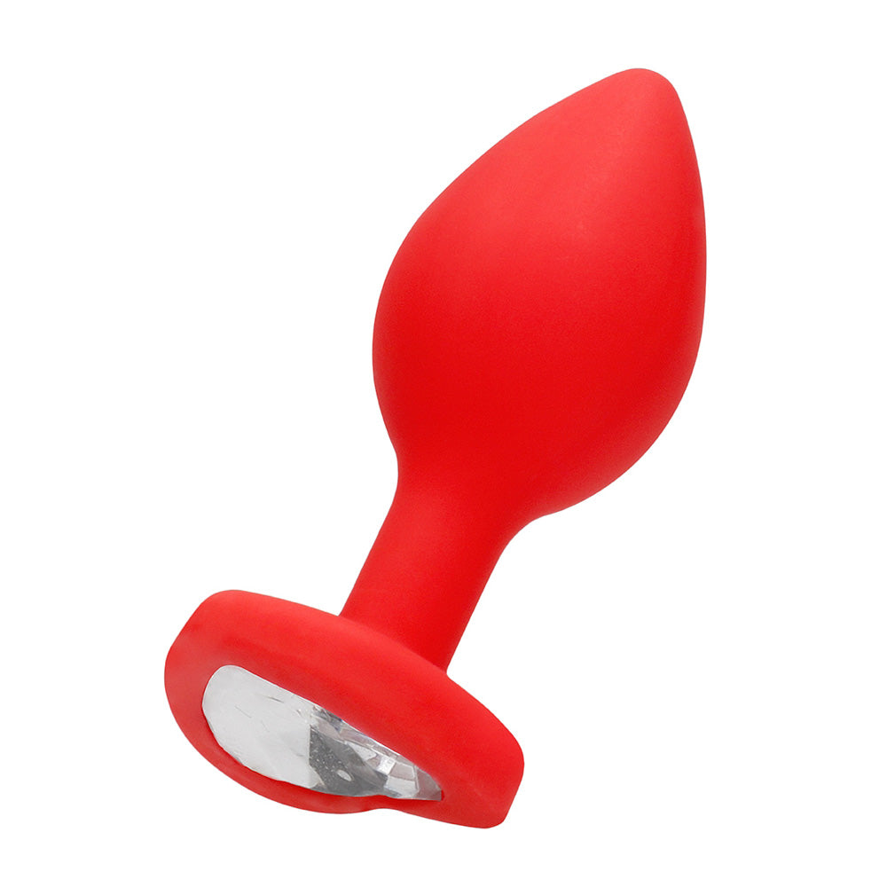 Ouch! Diamond Heart Butt Plug Large Red | 8714273530585 | Available at EroticWarehouse.com