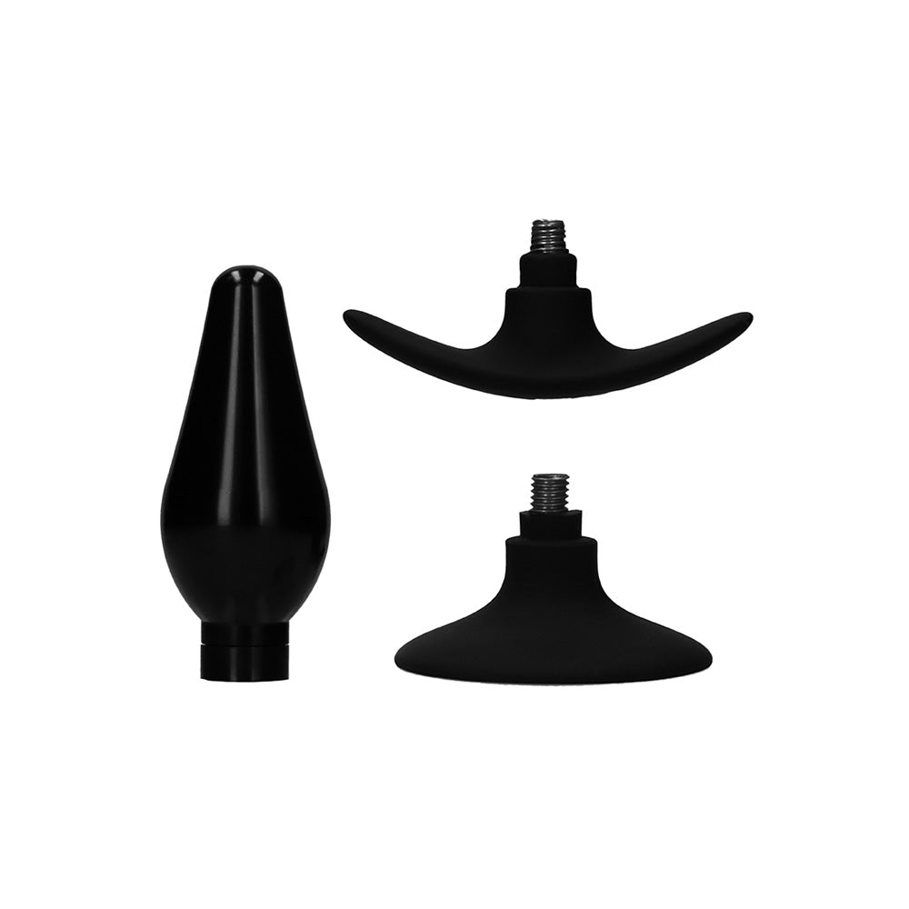 Ouch! Interchangeable Butt Plug Set Pointed Large Black | 8714273531940 | Available at EroticWarehouse.com