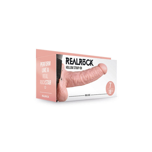 Realrock Hollow Strap-On With Balls 7" Flesh | 8714273533708 | Available at EroticWarehouse.com