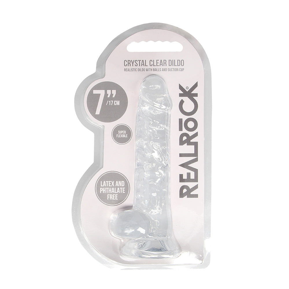 Realrock 7" Realistic Dildo With Balls Transparent | 8714273543196 | Available at EroticWarehouse.com