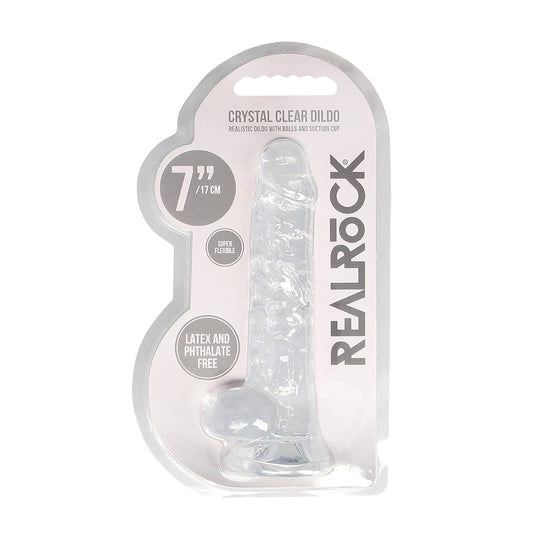 Realrock 7" Realistic Dildo With Balls Transparent | 8714273543196 | Available at EroticWarehouse.com
