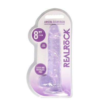 Realrock 8" Realistic Dildo With Balls Purple | 8714273543202 | Available at EroticWarehouse.com
